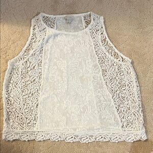 Hinge White Lace Tank Top